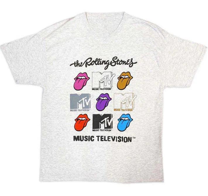 MTV Rolling Stones Logo Grids T-Shirt 4XL