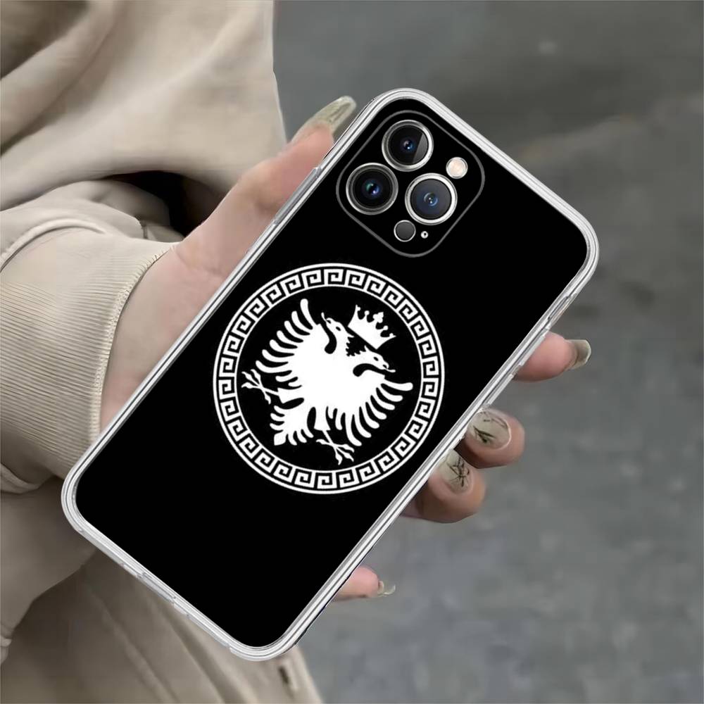 Albanian Flag Map Transparent Phone Case For IPhone 16 15 14 13 12 11 Pro Max Plus Soft Cover