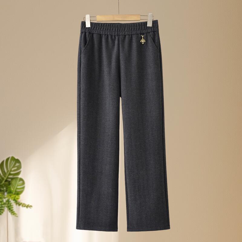 LangSha Women's Plus Size Fleece-Lined Straight Leg Casual Pants