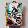 Motocross Rider In Action Tinplate Signs Sport Poster Garden Decoration Living Room Custom Metal Sign for Wall Art Decoration