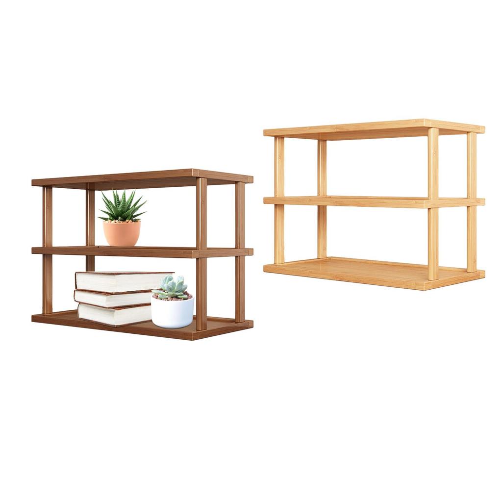 Desktop Organizer 2 Layer Spice Rack Cosmetic Storage Decor Wood Storage Rack for Dorm Dresser Kitchen Apartment Farmhouse