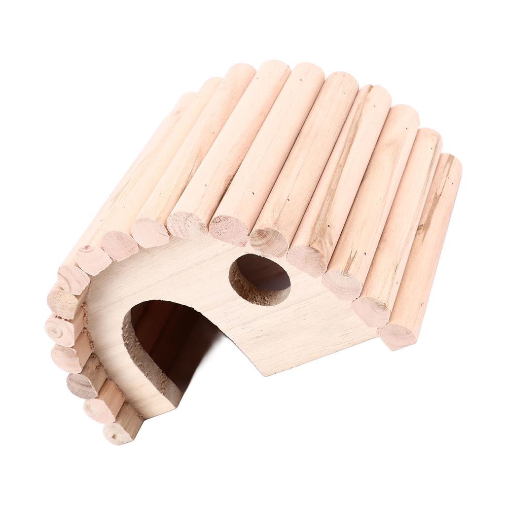 Hamster Holzhaus Niedliche Bogenform Warm Sicher Stabil Meerschweinchen Holzhaus für Hamster Rennmäuse Ratten Kleintiere