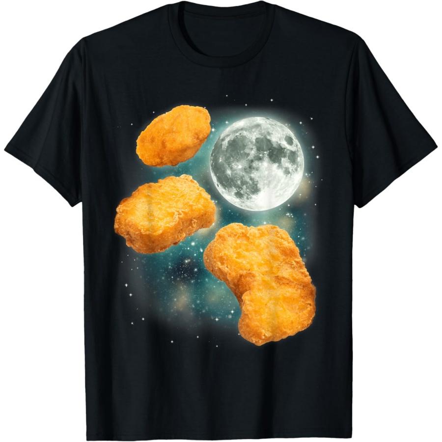 

Three Chicken Nuggets Howl at the Moon Funny Parody Tendies T-Shirt XXXXXL чорний