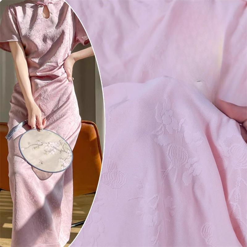 Lantern Relief Jacquard Fabric Stretch Knitted Fabric DIY Dress Hanfu Cheongsam Children's Clothes for Sewing Design Cloth