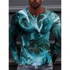 Oriental Dragon Printed Men's Long Sleeve T-shirt Autumn Daily Street Men's Fashion Long Sleeve T-shirt Casual Long Sleeve Top