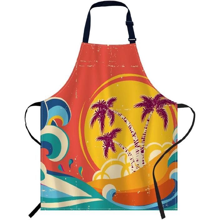 oFloral Dog Paws and Bones Pattern Apron Adjustable Bib Chef Aprons Cooking Apron Unisex Women Men Aprons Perfect for Home Kitchen, Baking,