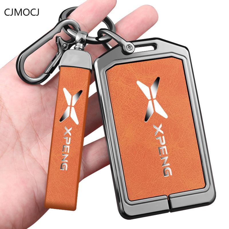 Housse de clé Premium en alliage de zinc pour Xpeng P7/G9/G3I/P5/G6 - Coque de clé protectrice Chaîne de sac à clé