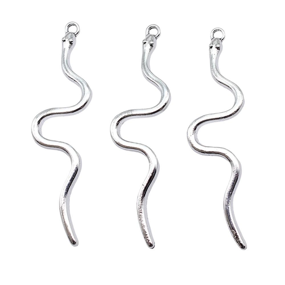 Cobra Snake Charms Antique Bronze Silver Pendants For DIY Bracelet Necklace Jewelry