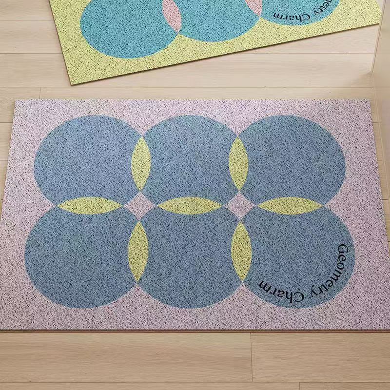 

Коврик для пола из шелка Ins Wind, грязеотталкивающий и простой в уходе, противоскользящий коврик, соскабливающий грязь, вытирающий почву, можно резать, ПВХ шелковое кольцо для пола 20 * 30cm (exclusive for samples - carefully shot)