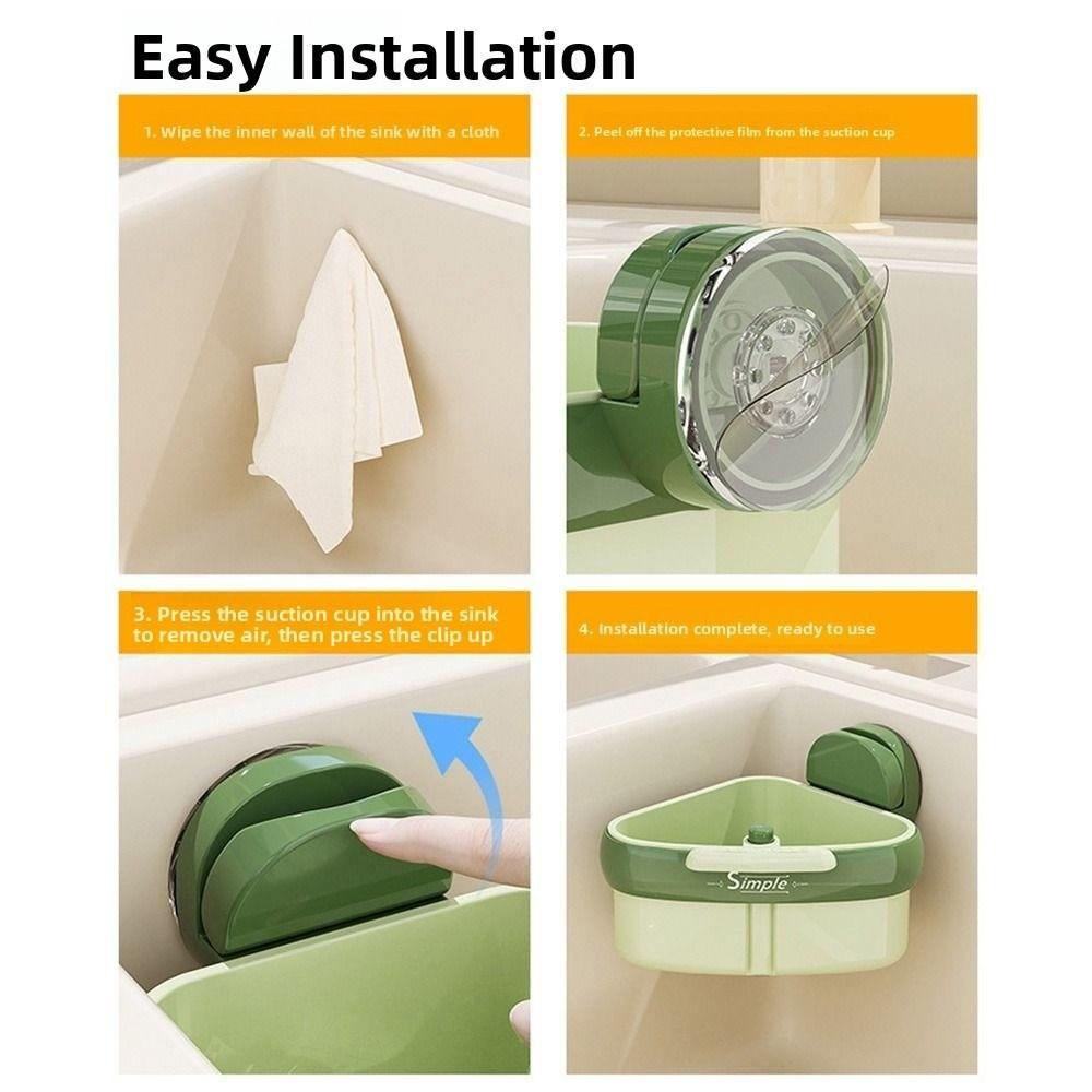 Suction Cup Kitchen Garbage Filter 2 in 1 Automatic Dumping Filter Basket  Household