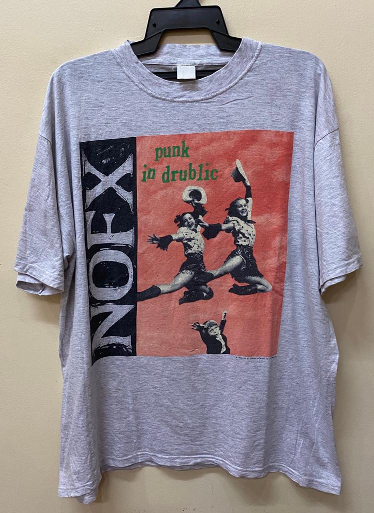 Vintage 90s Nofx Punk in drublic Back print 1995 t shirt Black Flag Dead Kennedys Bad Brains Minor Threat Fugazi The Cramps Blondie Misfits