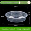 Disposable 2000ml Round Takeaway Container with High Dome Lid