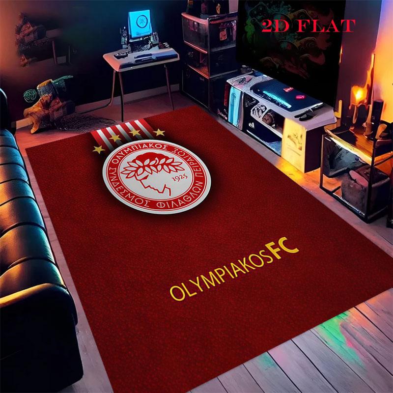 Tappeto Tappeto con Logo Olympiacos per Soggiorno Camera da Letto Casa Decorazione Divano, Tappetino Antiscivolo per Giochi Bambini