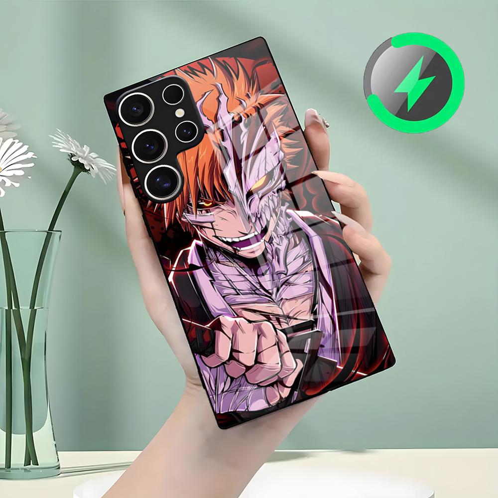 B-Bleach Phone Case For Samsung S26 S25 S24 S23 S22 S21 S20 Edge Ultra Plus FE For Magsafe Glass Case