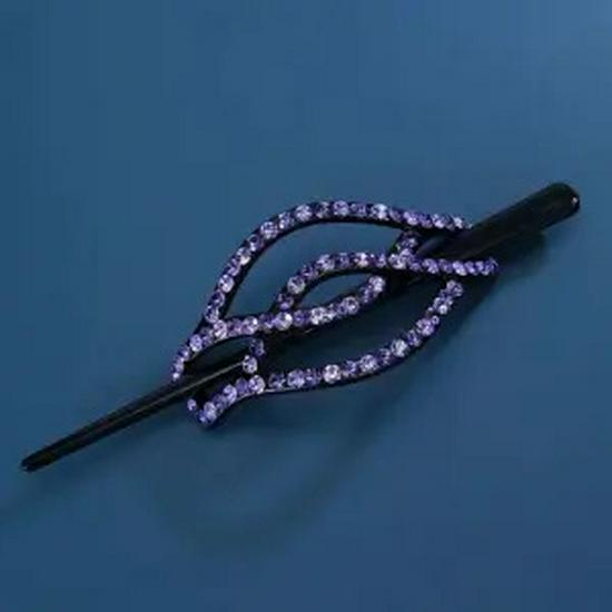 

Rhinestone Versatile Hairpin for Updo Styles - Japanese & Korean Headdress Clip for Women Фіолетовий