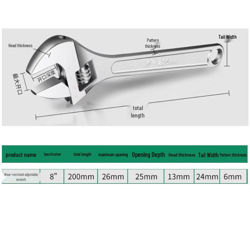 ARTOOLS 8-inch Adjustable Wrench