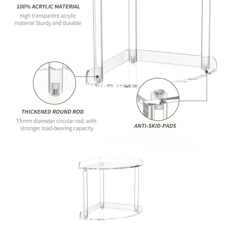 Double Layered Clear Acrylic Corner Storage Rack Desktop Organizer