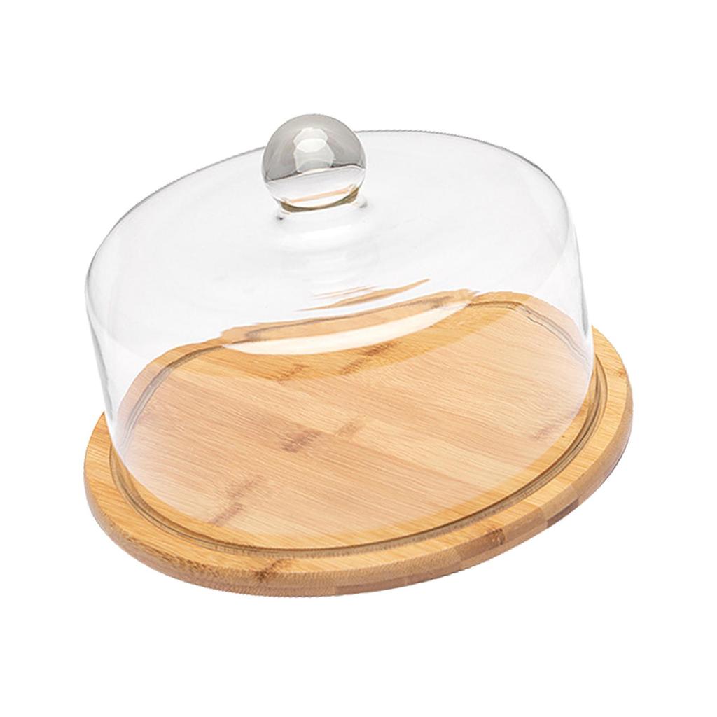 Cover Serving Tray Wooden Cake Stand with Lid Visible Cheese Board Dessert Display Food Dust