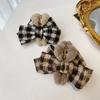 1pc Autumn/Winter Plush Grab Clip South Korea Dongdaemun Checkered Bow Hairpin Female Hairpin Large Shark Clip Female