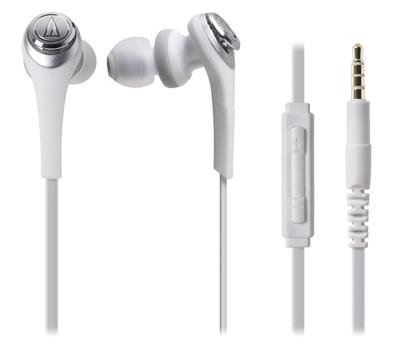 Audio Technica SOLID BASS iPod/iPhone/iPad In-ear Earphones Deep Bass White ATH-CKS550i WH