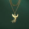 Exquisite Phoenix Flamingo Pendant Necklace Stainless Steel Natural Animal Unisex Rebirth Bird Natural Talisman Jewelry