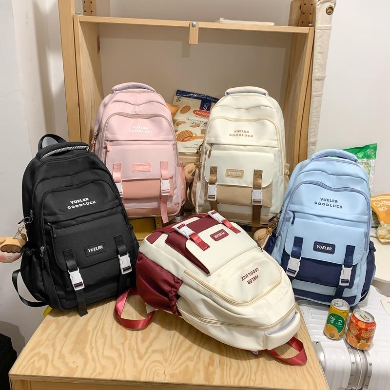 Casual Travel Bag, Simple Backpack, Large Capacity, Junior High School Student, High School Student Bag, Contrasting Color, Fashionable Backpack.