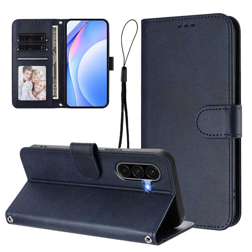 For Samsung Galaxy A36 5G/Galaxy A56 5G Wallet Case RFID Blocking Calf Texture Leather Stand Phone Cover with Strap