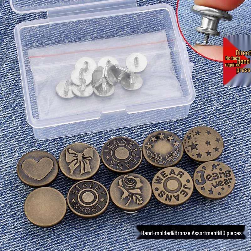 Elastic Belt Buckle Adjustment Button for Jeans - Waist Tightening Accessory