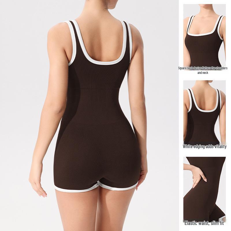 Seamless European Yoga & Dance Bodysuit with Chest Pads – Tight-fitting, Beautiful Back Design.