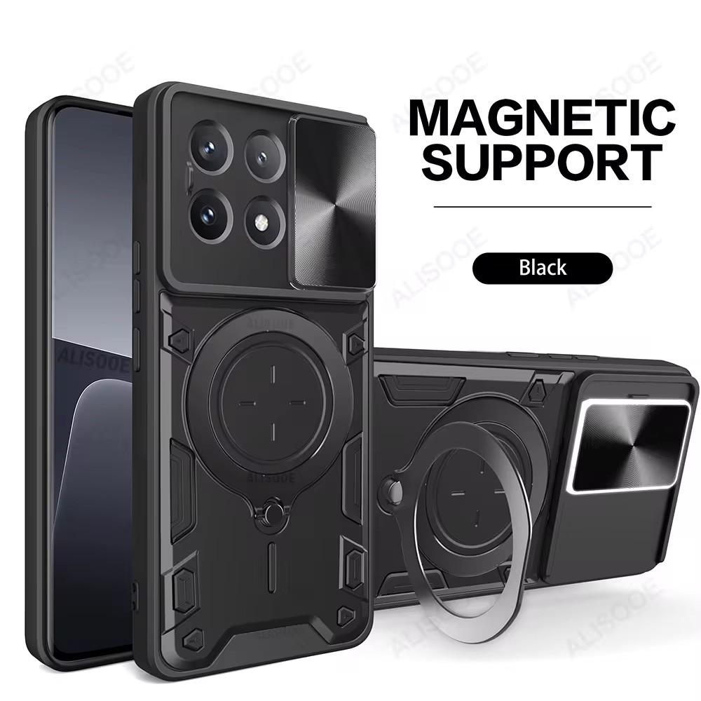 Armor Funda for Honor X8B Case Slide Camera Lens Magnetic Ring Stand Cover for Honor X8B LLY-LX1, LLY-LX2, LLY-LX3 Capa