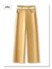 2025 Women's Yellow High Waist Straight Leg Jeans - Slimming, Cropped, Loose Fit for Spring/Autumn