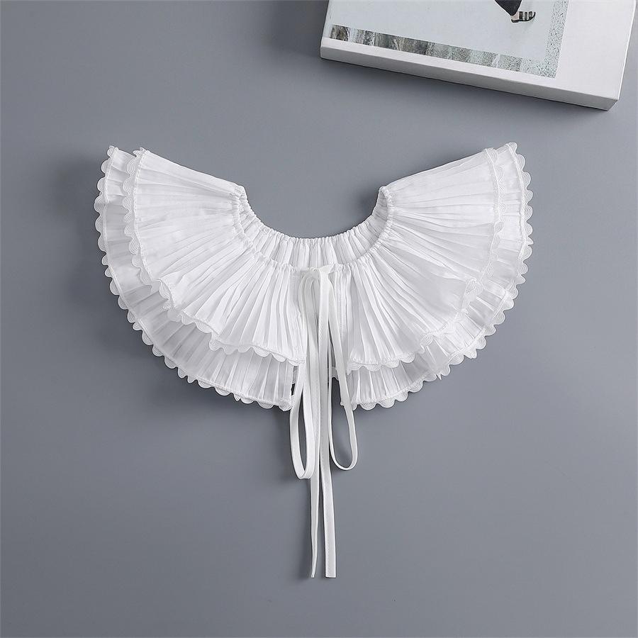 Women Lace Shirt Detachable Collar Wraps Blouse Tops Lapel Fake Collar Shawls Ladies Dress Small Cape Fuax Cols Decor
