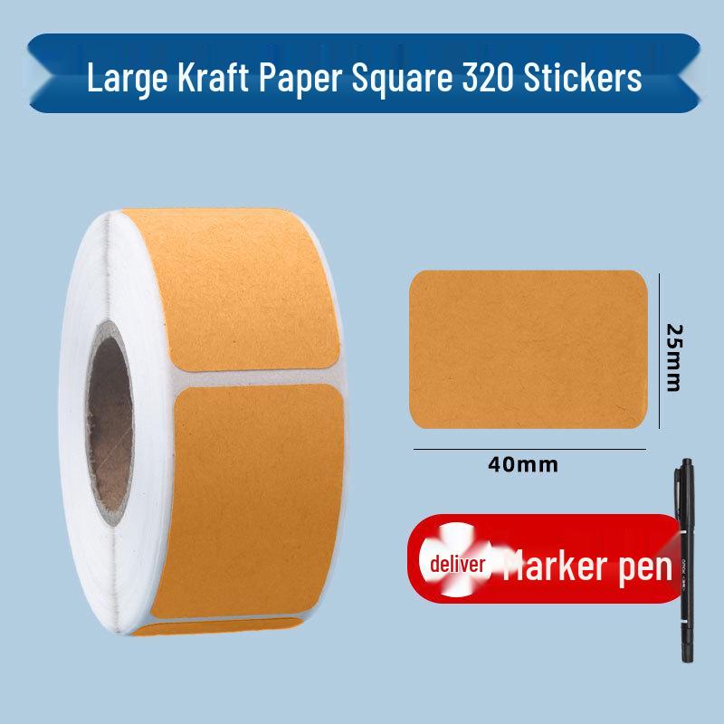 Writable Kraft Paper Label Stickers with Matte Self-Adhesive Backing