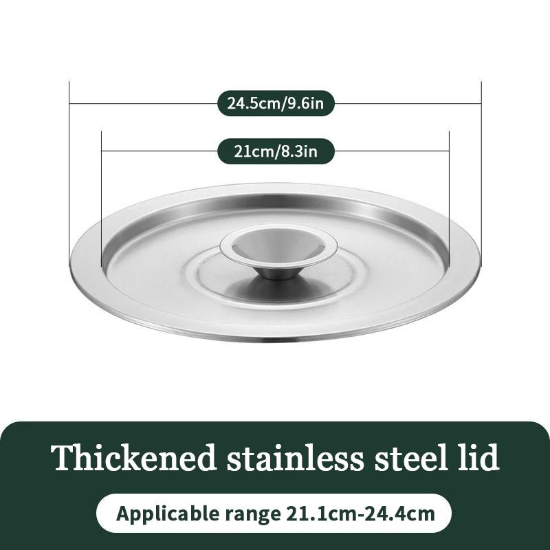 Tapa para utensilios de cocina de 20/22/24 cm, tapa para olla, tapa para wok, tapa para sartén, tapa para sartén plana, tapa de acero inoxidable para cuencos y palanganas.