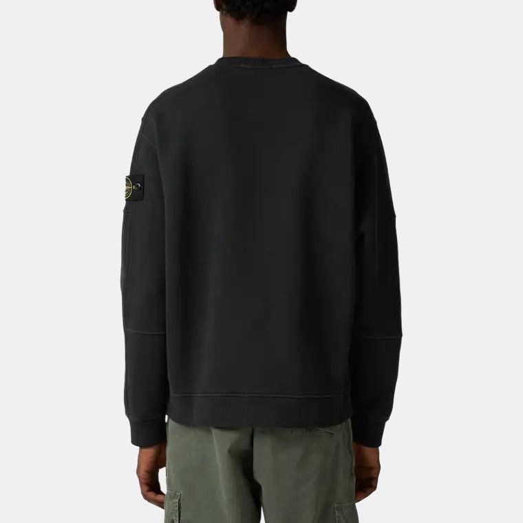 STONE ISLAND Ss25 Solid Color Long Sleeve Crew Neck Sweatshirt Men Sweatshirt Black K1S1561000-32S0045-V0129