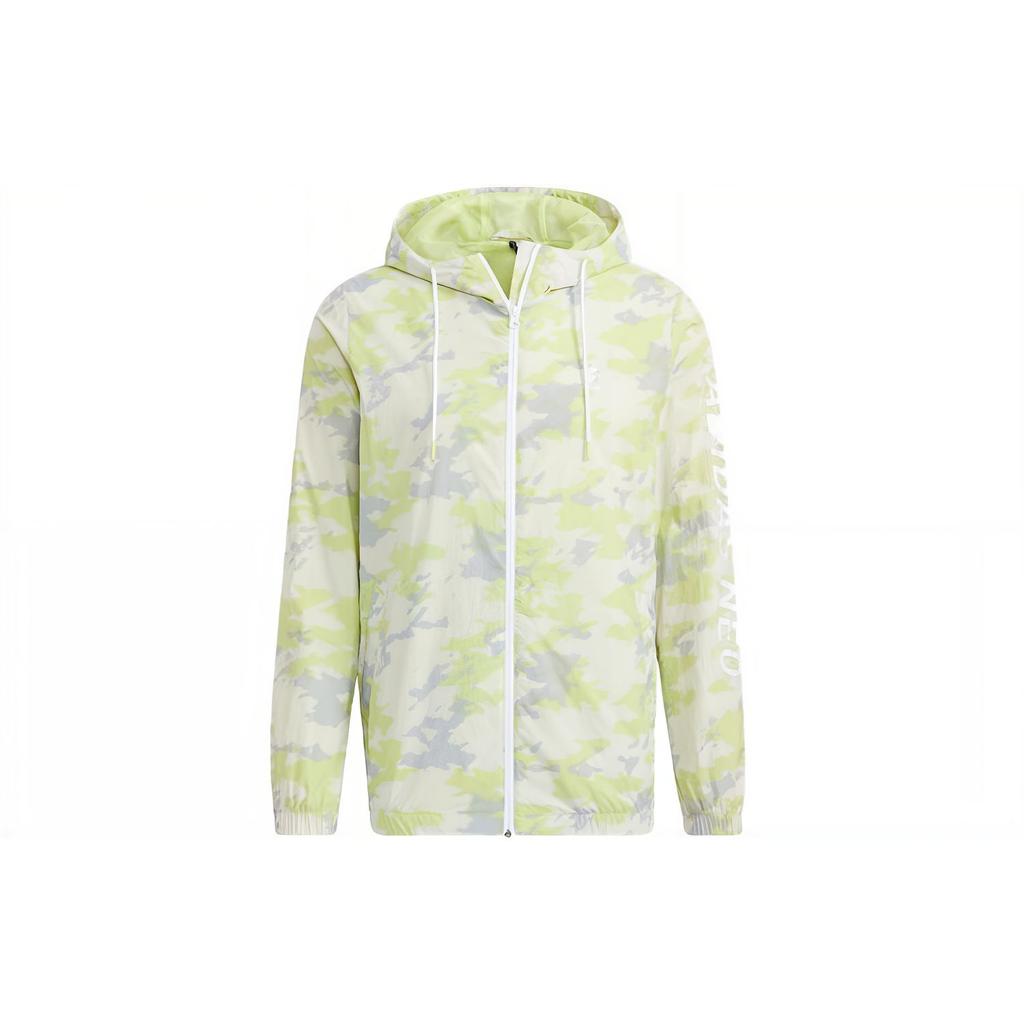Adidas Neo Camouflage Print Casual Sports Jacket Men Jackets Yellow HC9708