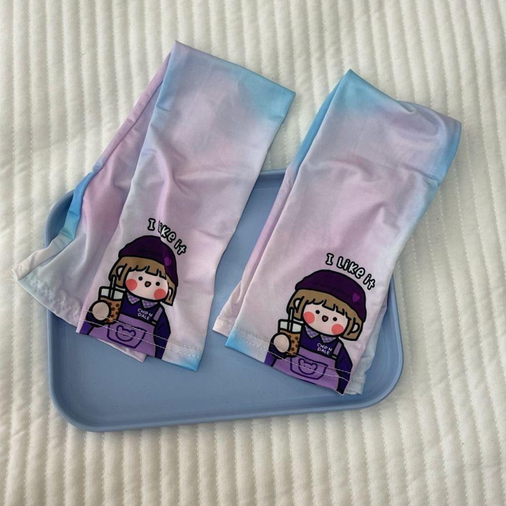 Long Sleeves For Girl Ice Silk Sleeve Cartoon Arm Sleeves Cooling Sleeves Sun Protection Sleeves