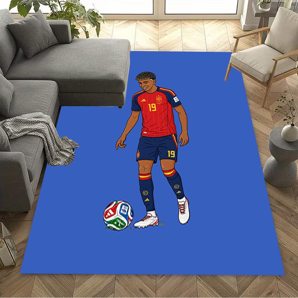 Lamine Yamal's Spain Soccer Player Floor Rug Office Rug Design for Game Room Study room Dormitory Kitchen Antislip Carpet Anime Office Decor