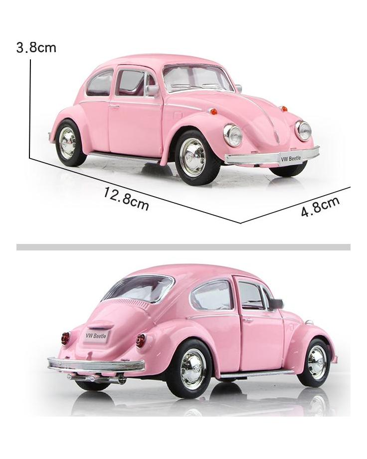 Retro Classic 1967 Volkswagen Beetle 5 Inch Metal Car Simulation Diecast & Toy Vehicle RMZ City 1:36 Alloy Model Gifts For Children