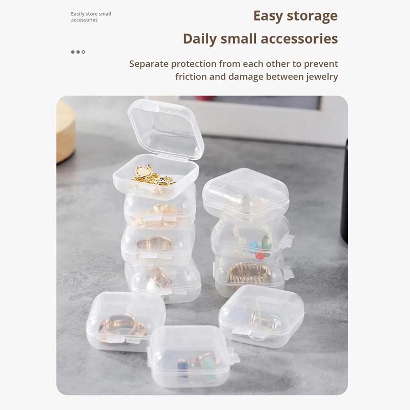 40 Stück/Set Mini Klare Plastik Aufbewahrungsbox Schmuck Aufbewahrungskoffer Transparent Aufbewahrungsorganizer Multifunktional Tragbare Aufbewahrung