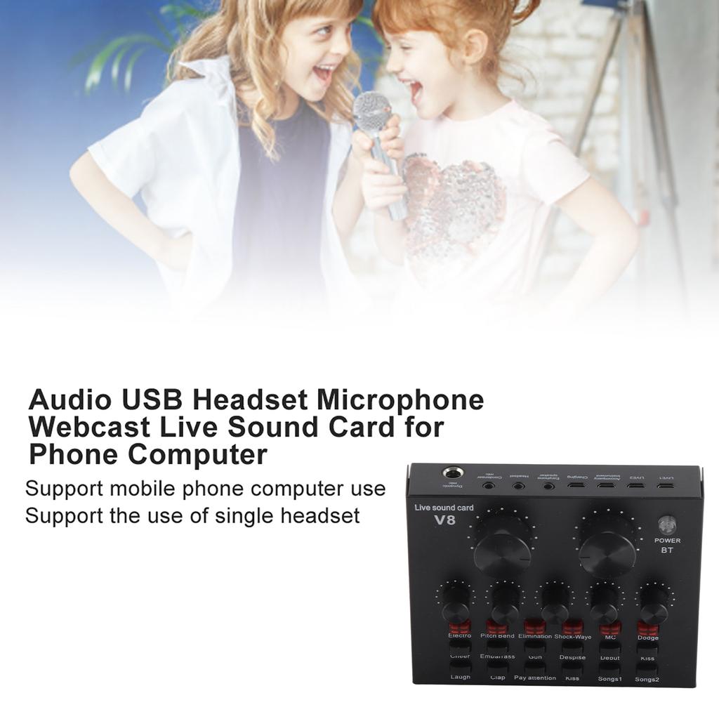 Live Broadcast Sound Card 112 Kinds of Electric Sound Support for Dual Mobile Phone Computer