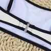 2024 European & American Tube Top Swimsuit: Women's High-Waist, Sexy, Big Chest, Color-Matched Bikini Briefs