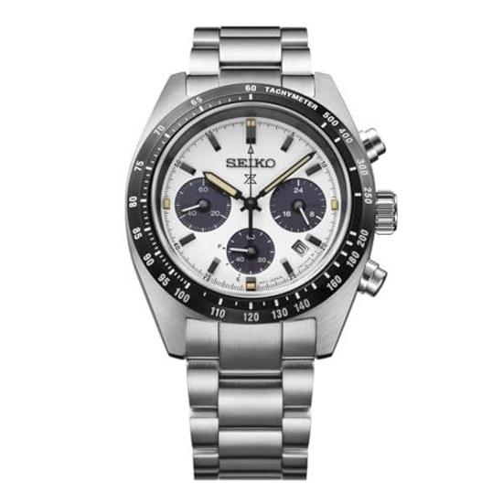 Seiko Watch PROSPEX SBDL125 SPEEDTIMER mens wristwatch solar rechargeable stopwatch function tachymeter bezel 24-hour hand date calendar equipped dial
