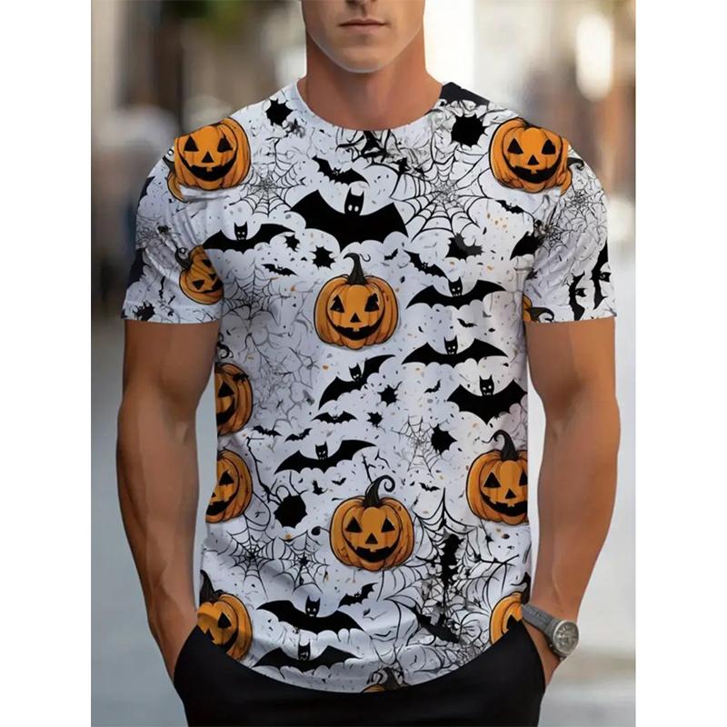 New Halloween Pumpkin Graphic T-shirts For Men Women  3D Printed Casual Round Neck Short Sleeve Tees Funny Festival Gifts Tops