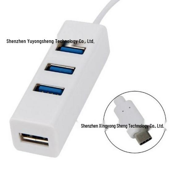 Mini Four-Port USB 2.0 Power Strip Hub