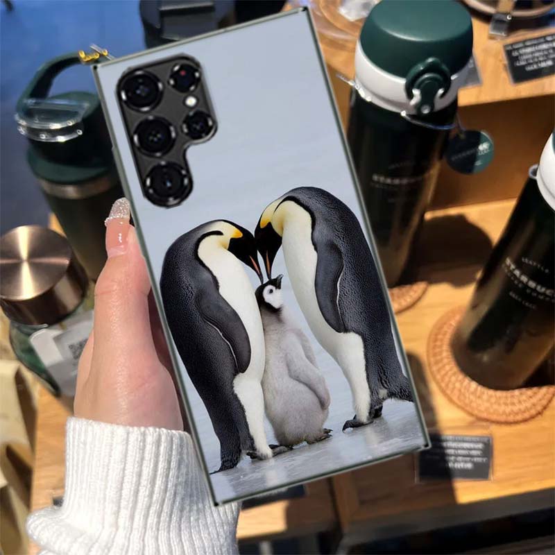 Penguins Love at the North Pole Cases Phone Case for Samsung Galaxy S26 Ultra S25 Edge S24 S23 FE S21 Plus S20 S22 Cover TPU Cap