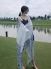 Elegant Women Silk Scarf Wrap Shawl Blue Print Sunscreen Bandanas Hijab Mujer Lady Scarve Pareo Headscarf Travel Boho Fashion