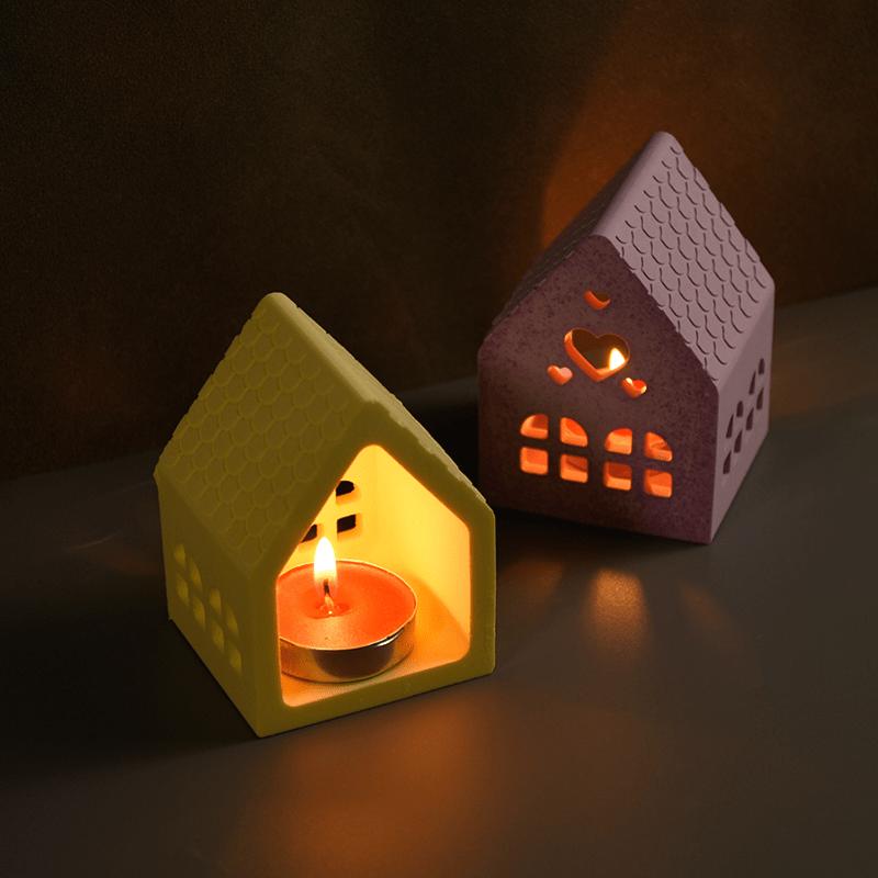 DIY Glue Drop Mold Love House Candlestick Silicone Mold Gypsum Candle Decoration Mold