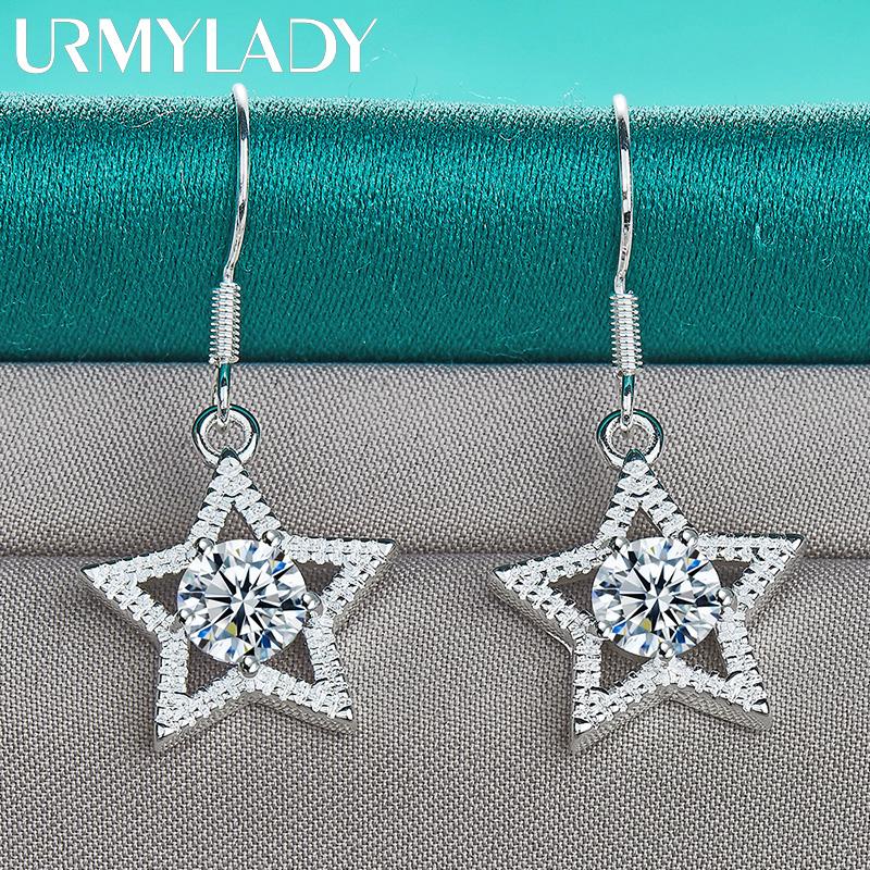 Cercei cu zirconiu din argint 925. Bijuterii