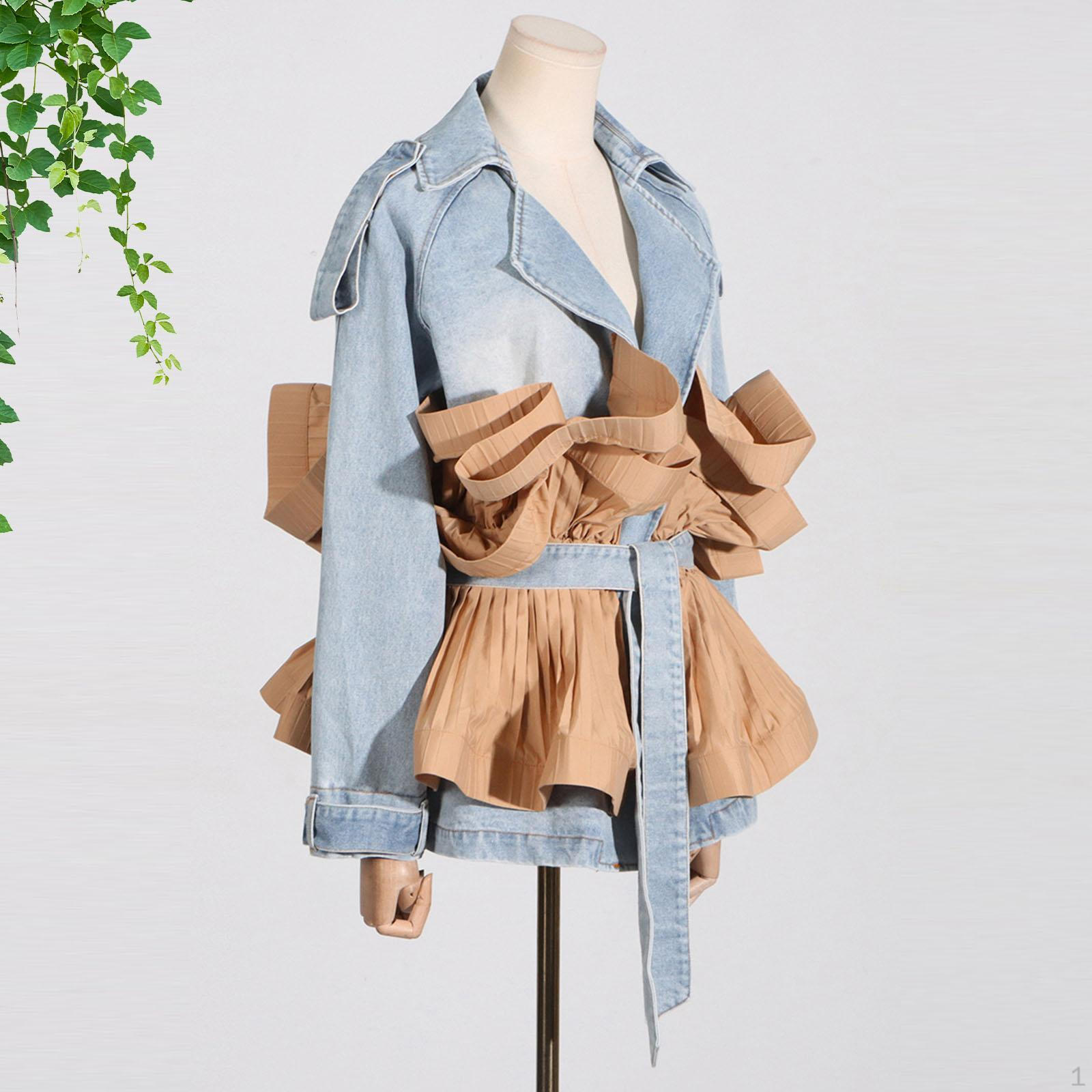 

Джинсовая куртка для женщин Повседневная V-образный вырез Уличный отдых Пеший туризм С рюкзаком XL